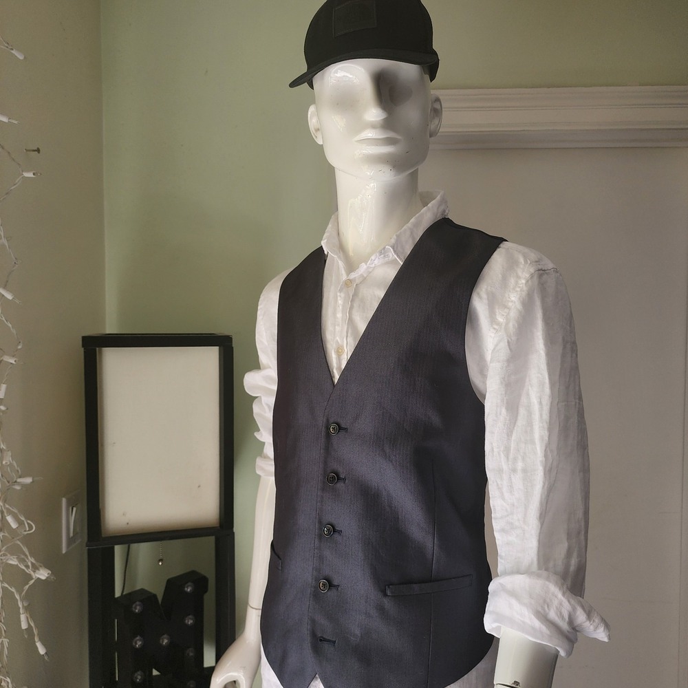 APT.9 Men's Suit Vest - Size large gray A19